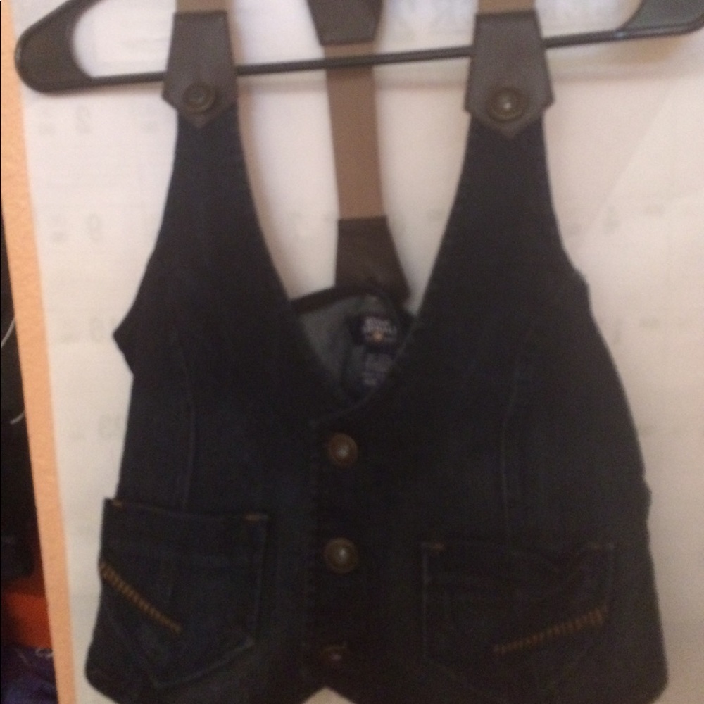 Jean half cropped vest