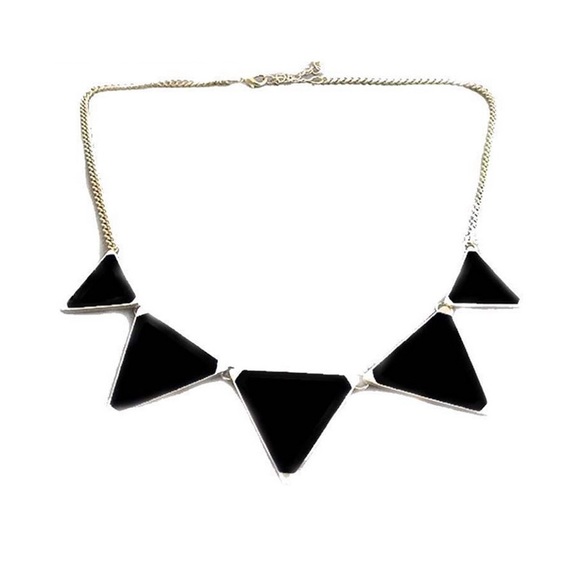 Jewelry - Black Chevron Geometric Statement Necklace