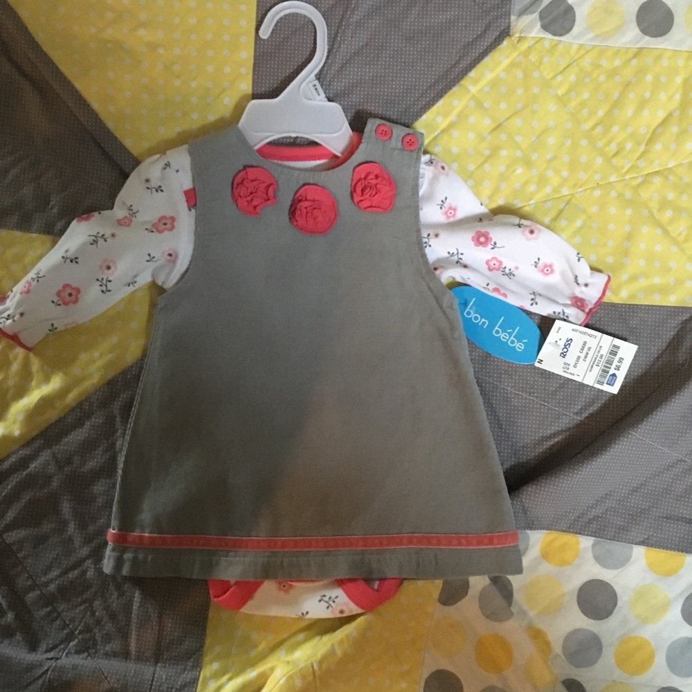 Corduroy dress with bodysuit