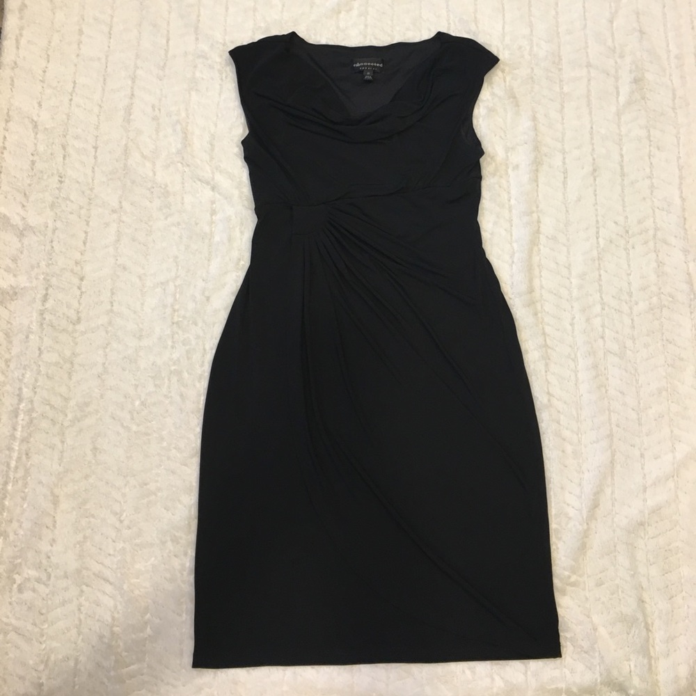Black faux wrap dress