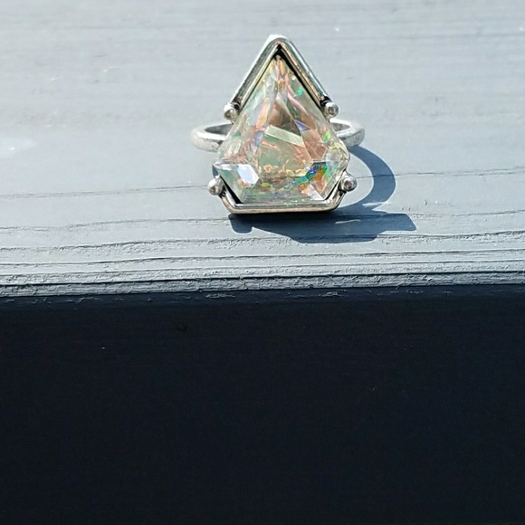 Aurora Borealis silver ring, rainbow ring - Picture 4 of 6