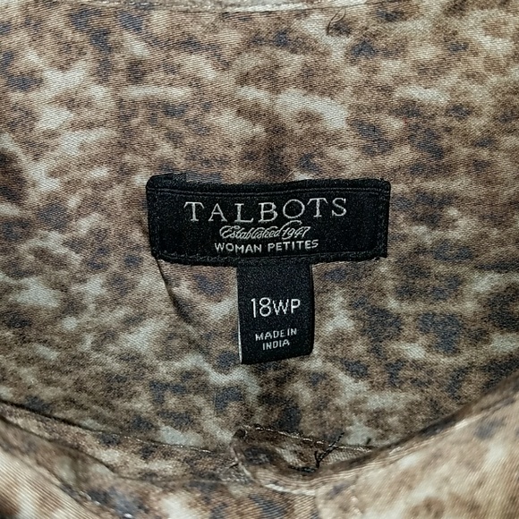 Talbots Leopard Print Button Down Blouse - Picture 2 of 2