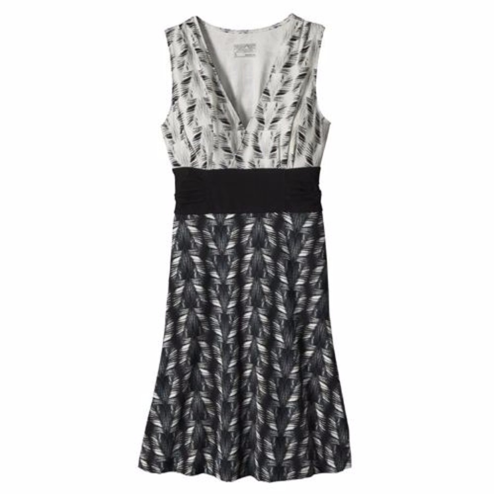 Margot Dress Empire Waist Feather Pattern