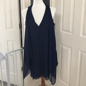 WHBM Navy blue Tunic with scarf
