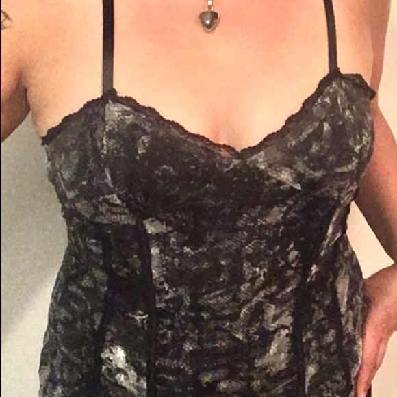 SOLD💜Gothic Corset Hot Topic Tank Black Lace - Picture 5 of 7