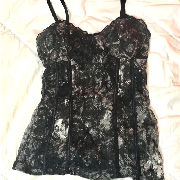 SOLD💜Gothic Corset Hot Topic Tank Black Lace - Picture 4 of 7