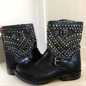 Steve Madden Studded Leather Ankle Boots