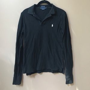 Black long sleeve polo