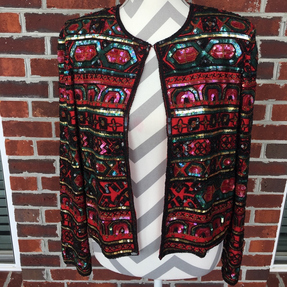 Adrianna Papell Sequined Spanish Jacket