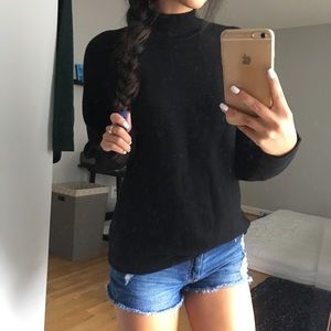 Black Ribbed Turtleneck