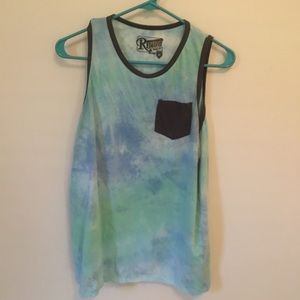 blue tie dye tank