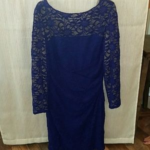 Lauren by Ralph Lauren Lace Illusion Dress