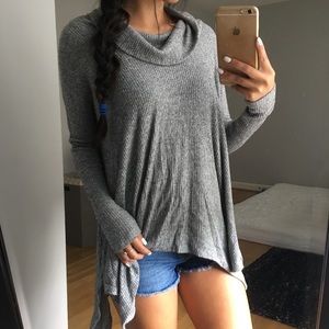 Gray Sharkbite Sweater