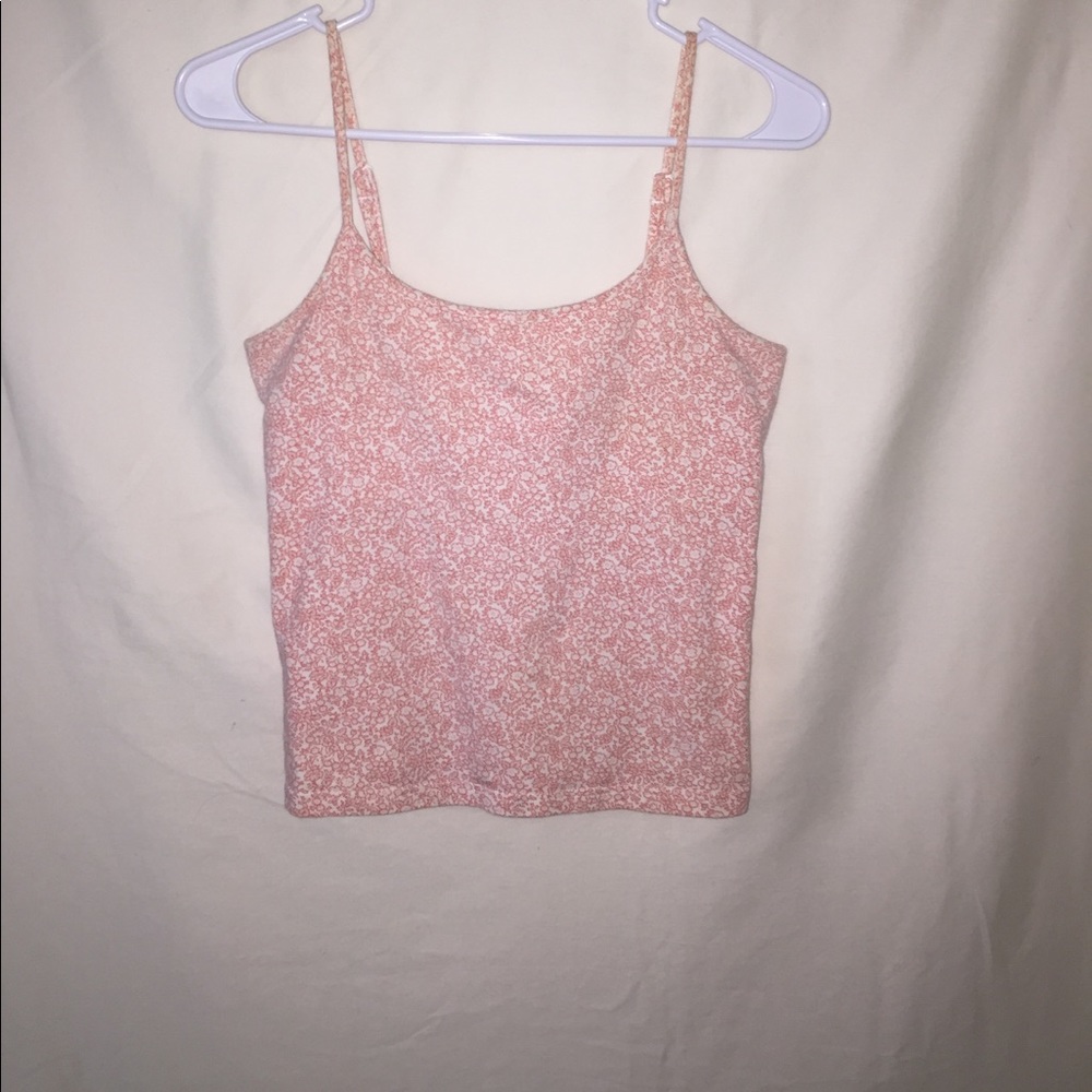 Pink flowered tank top