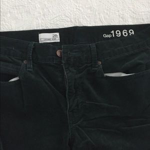 GAP green skinny corduroy pants