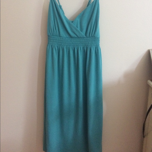 Loft blue/green sun dress - Picture 2 of 4