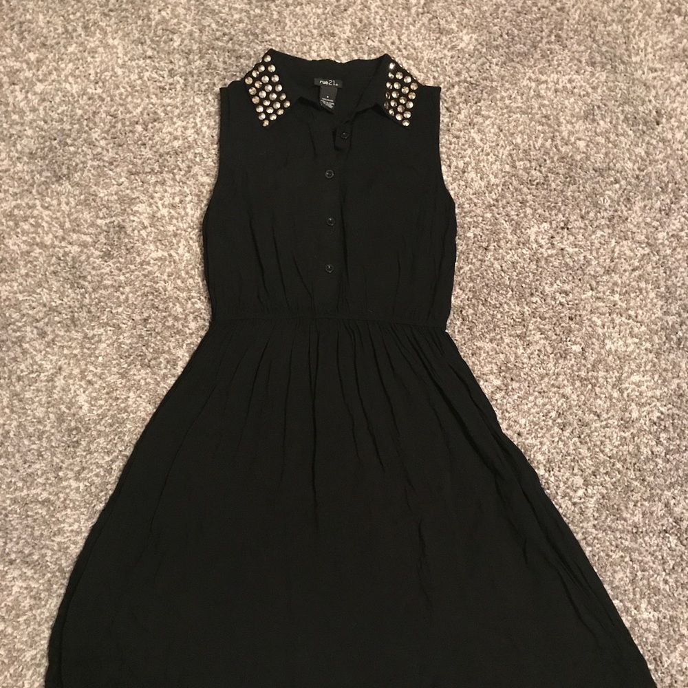 Size Small black dress. With studded collar.