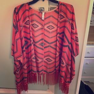 Fringe kimono