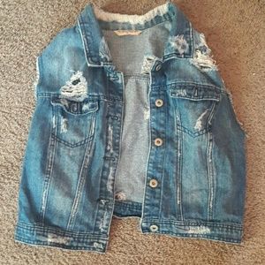 Highway Ripped Sleeveless Jean Jacket