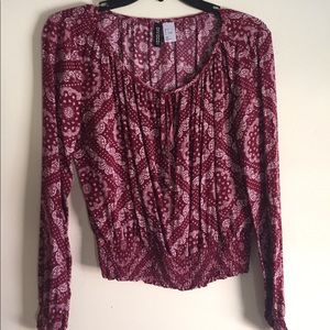 H&M Red paisley blouse