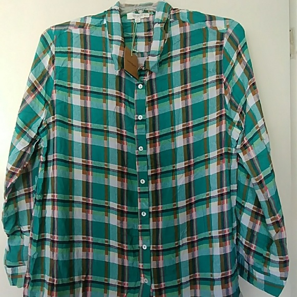 NWT PLAID AND LACE BUTTON TUNIC\MINI DRESS SIZE XL - Picture 2 of 8