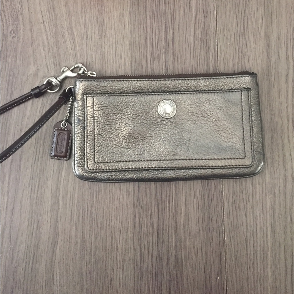 Coach metallic Wristlet