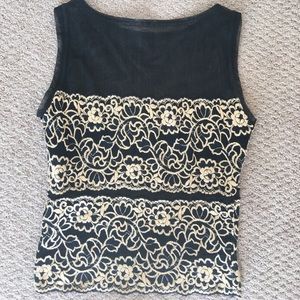 Black and gold cropped top by Cache