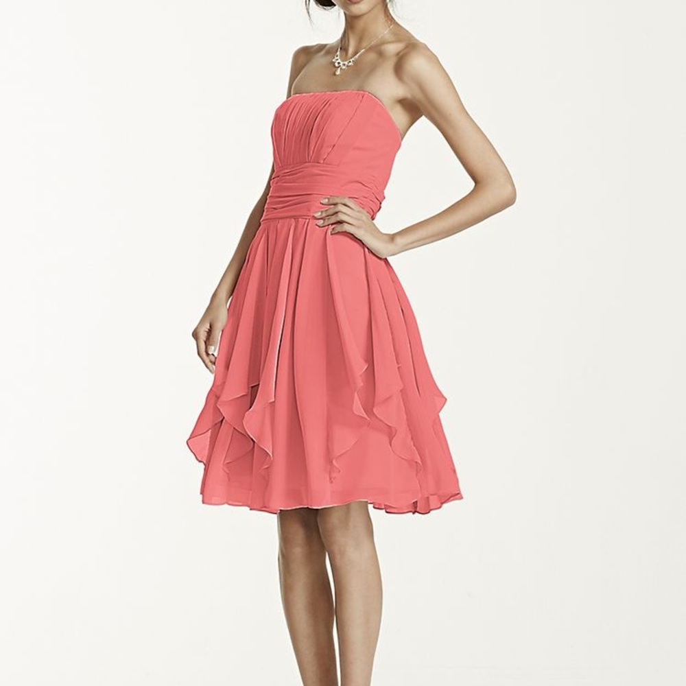 Beautiful davids bridal dress in coral size 4