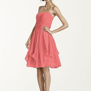 Beautiful davids bridal dress in coral size 4