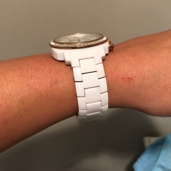 Michael Kors white and gold watch! Like New!