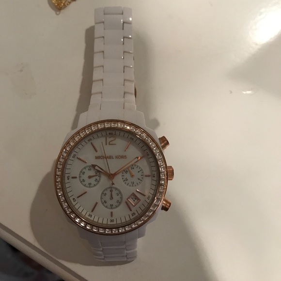 Michael Kors white and gold watch! Like New!