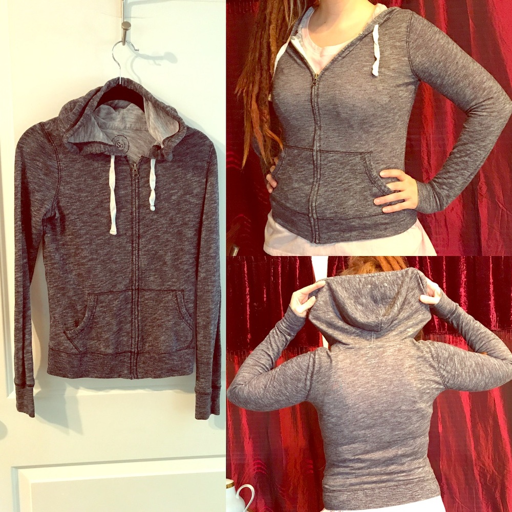 Heathered blue gray hoodie