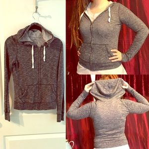Heathered blue gray hoodie