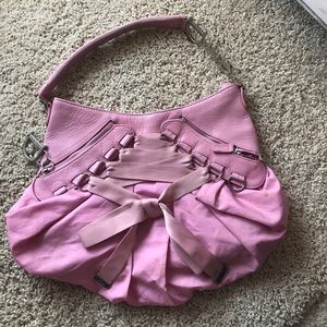 DIOR Pink Lace Up Ballerina Bag