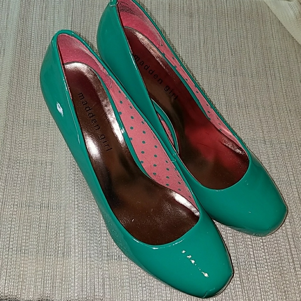 Turquoise Patent Madden Girl Pumps