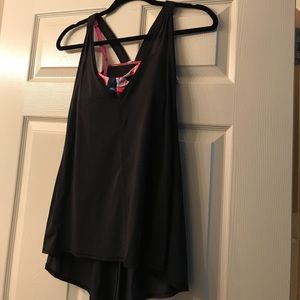 Lululemon black and floral yoga tank