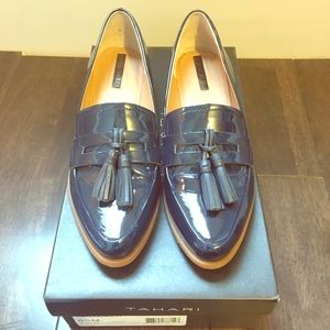 Blue Patent Loafers