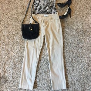 Tan slim cropped pants