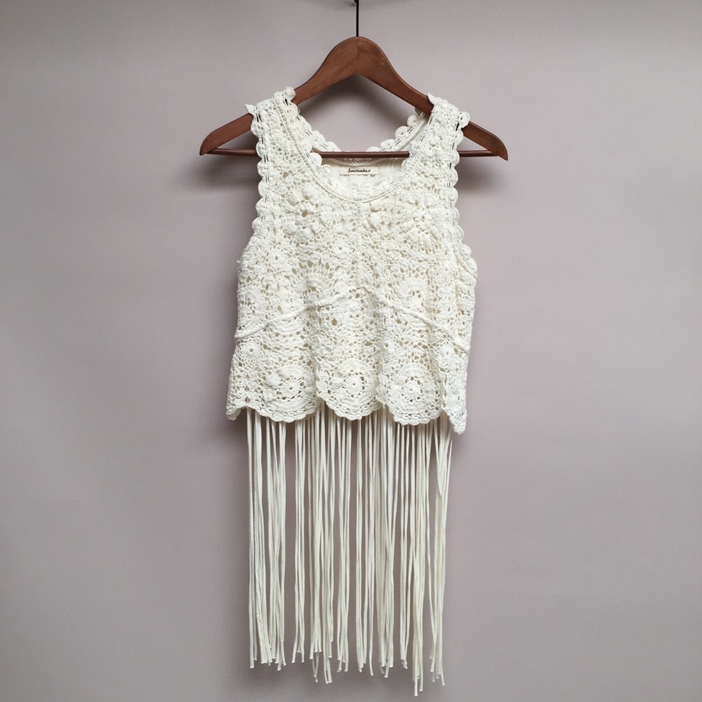 CHROCHET FRINGE CROP TOP