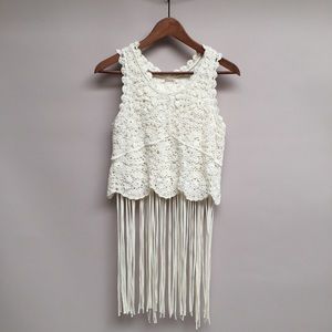 CHROCHET FRINGE CROP TOP