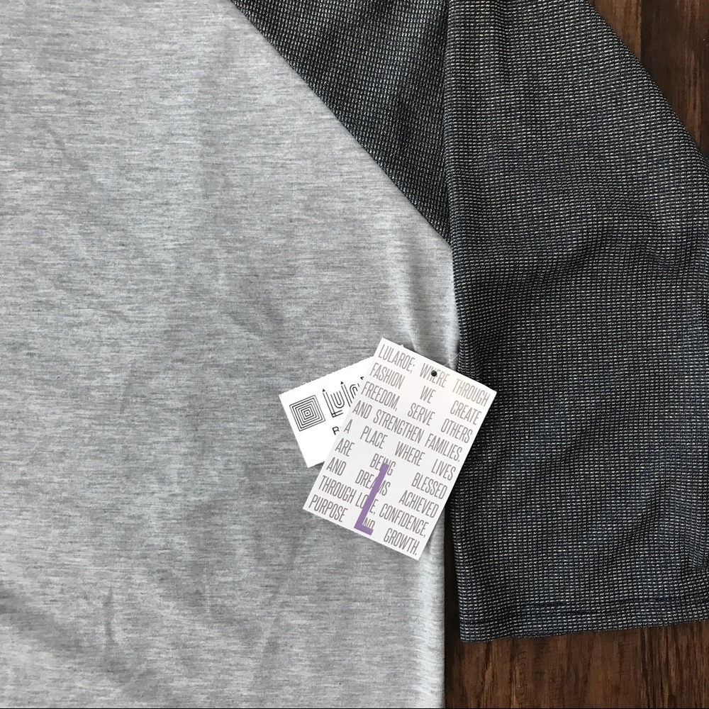 Lularoe elegant Randy gray top Large - Picture 2 of 5