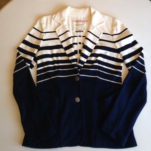 Anthropologie striped knit blazer