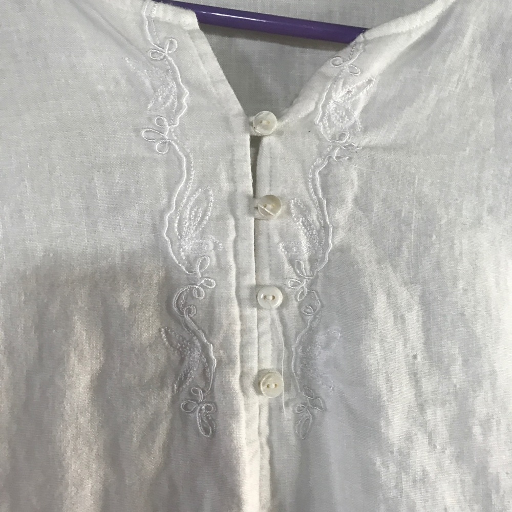 White Embroidered Top