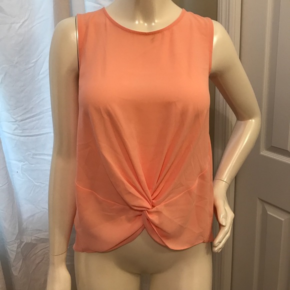 BCBG Coral Tank Chiffon Small Front Tie - Picture 1 of 1