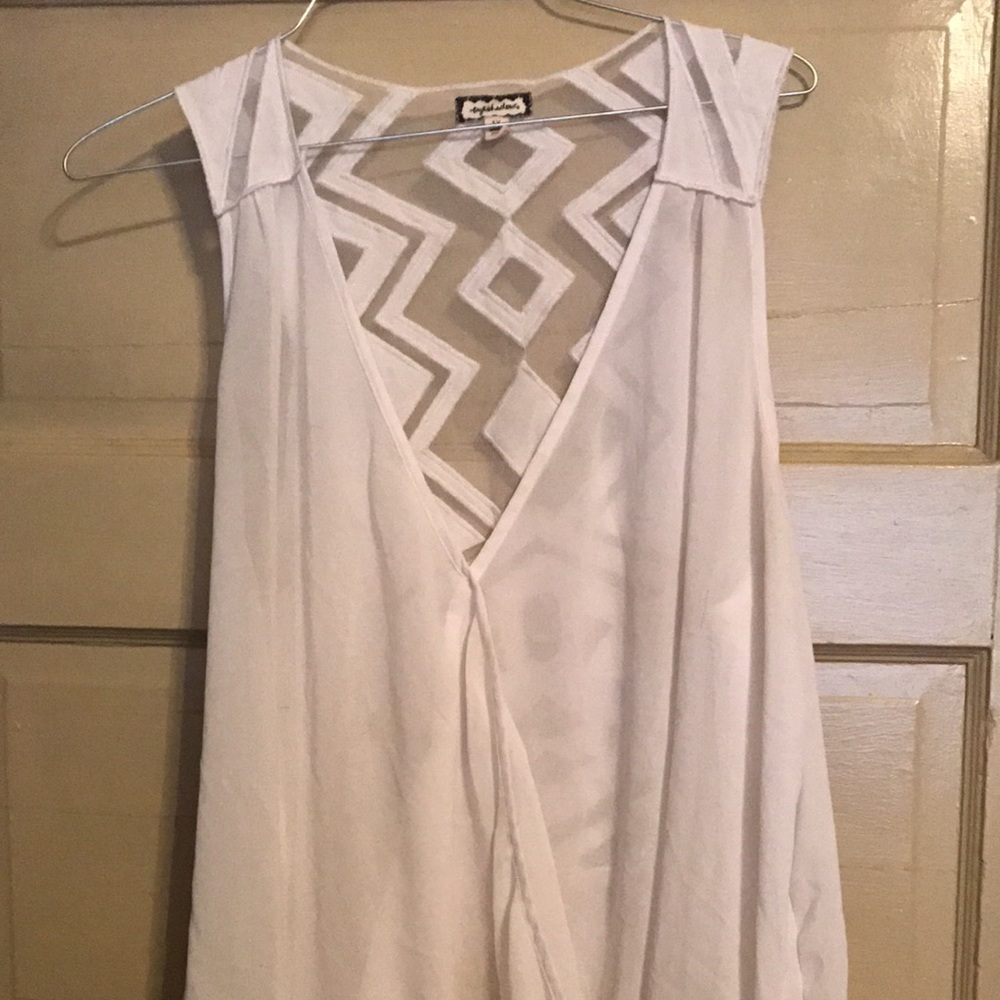 Women's white shear tank top