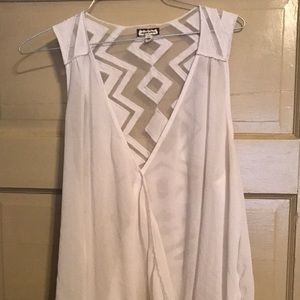 Women's white shear tank top