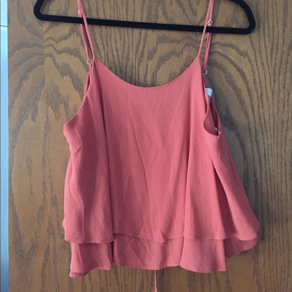 Flowy crop top with lace up back