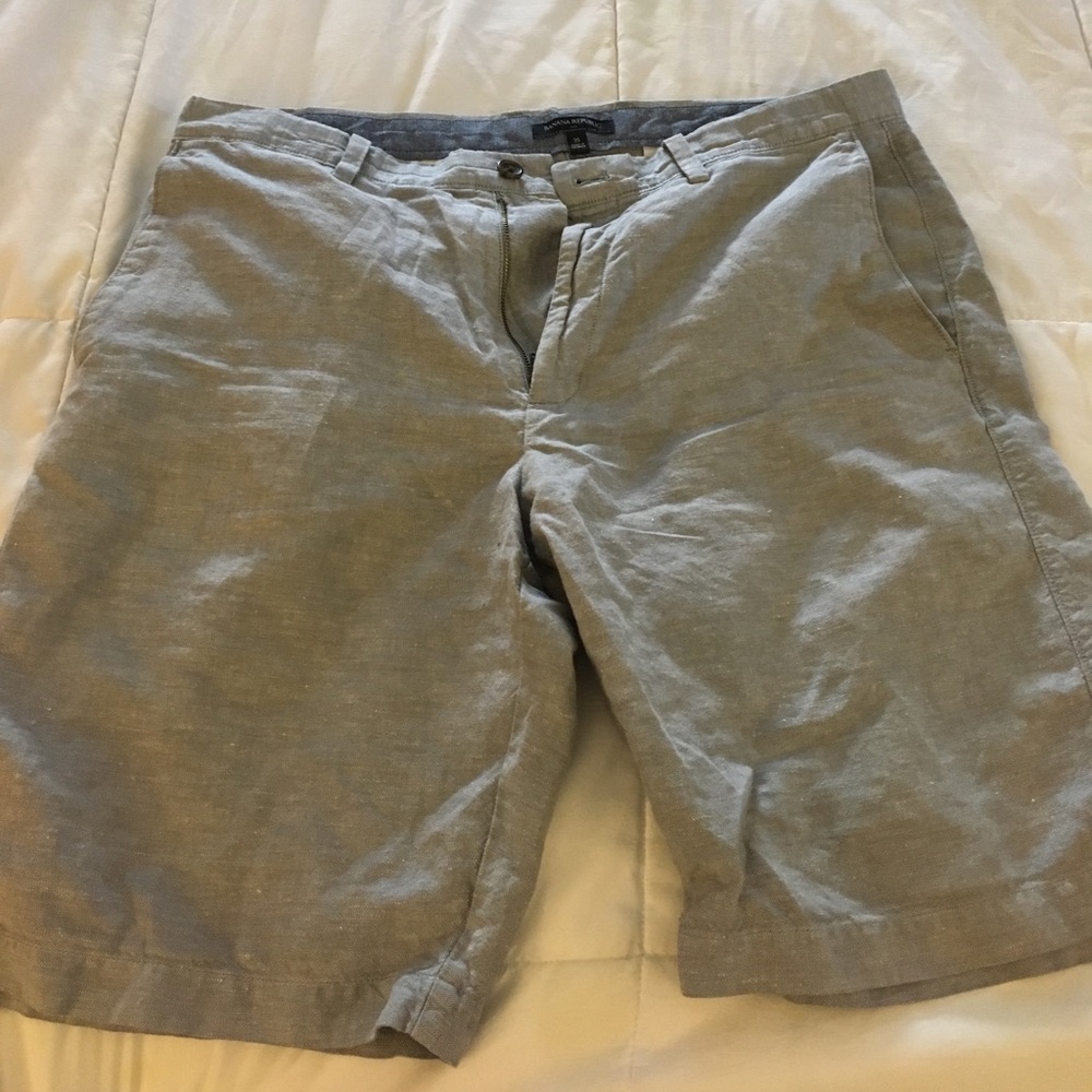 Banana Republic Linen Shorts blue and gray bundle!
