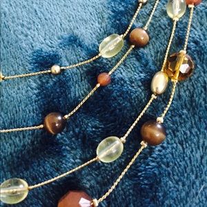 Gold and brown layered necklace