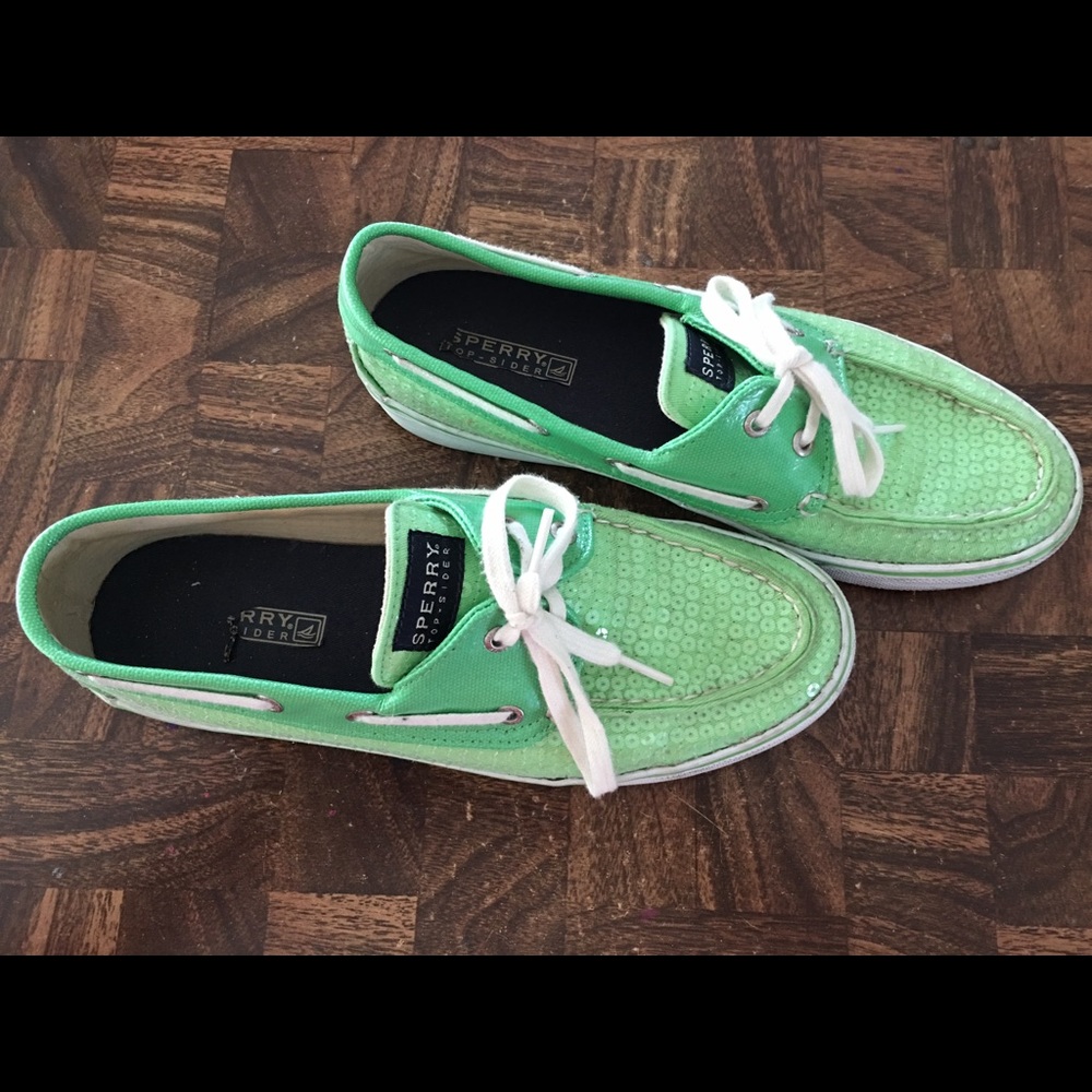 Sperrys woman's lime green top-sider